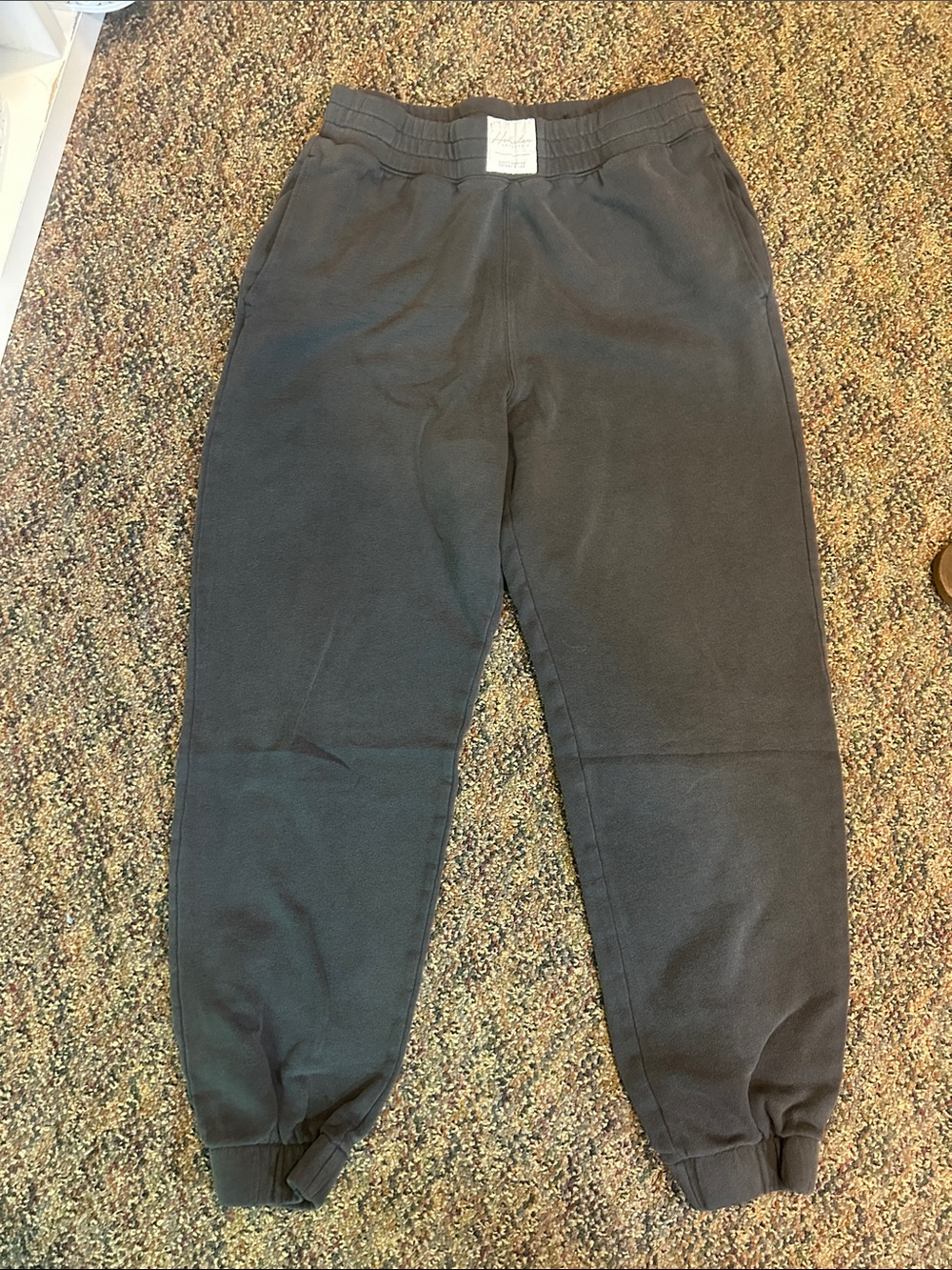 Hollister Men's Charcoal Gray Elastic-Waist Sweatpants